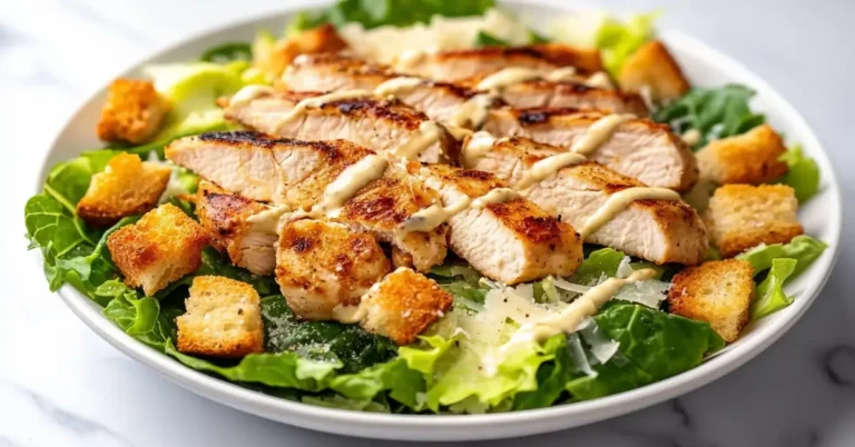 Chicken Caesar Salad with grilled chicken, Parmesan, and Caesar dressing