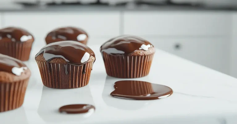 Can I put melted chocolate in cupcakes with glossy chocolate topping.