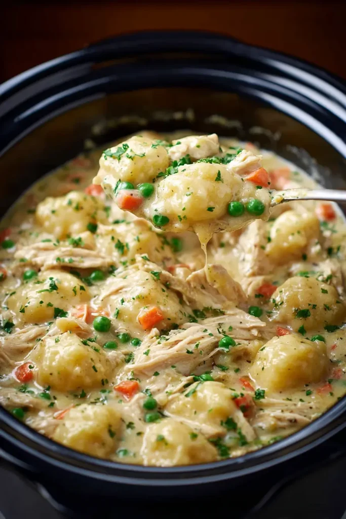 Adding dumplings to Crockpot Chicken and Dumplings
