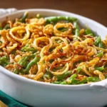 Classic Green Bean Casserole recipe with crispy fried onions