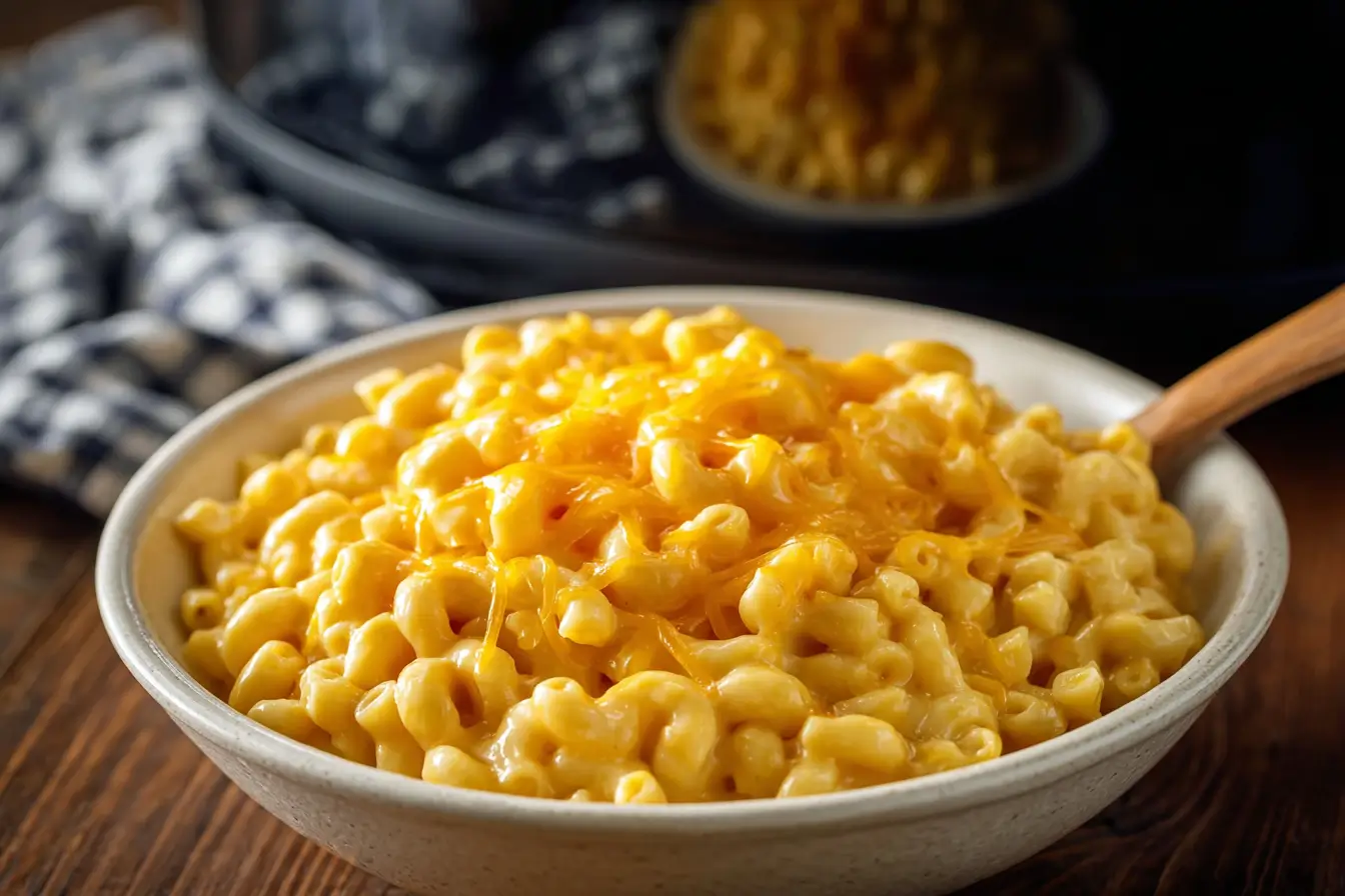 Creamy Crock Pot Mac and Cheese in slow cooker
