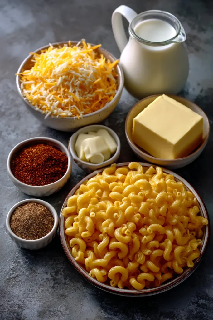 Ingredients for Crock Pot Mac and Cheese recipe