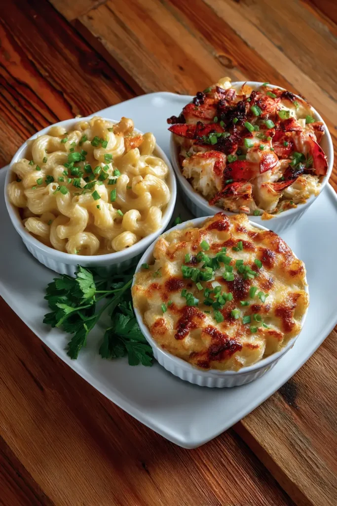 Crock Pot Mac and Cheese variations with bacon and lobster