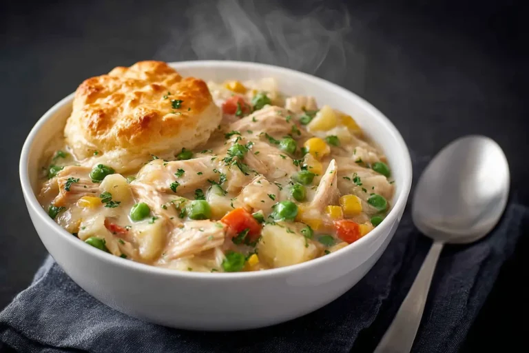 Crockpot Chicken Pot Pie creamy comfort meal in slow cooker