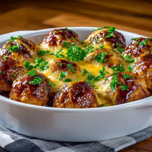 Crockpot French Onion Meatballs