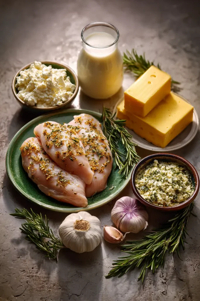 Crockpot Ranch Chicken ingredients on counter
