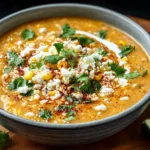 Mexican Street Corn Soup – A Creamy Twist on a Classic Elote Flavor Mexican Street Corn Soup in a bowl with Cotija cheese and lime