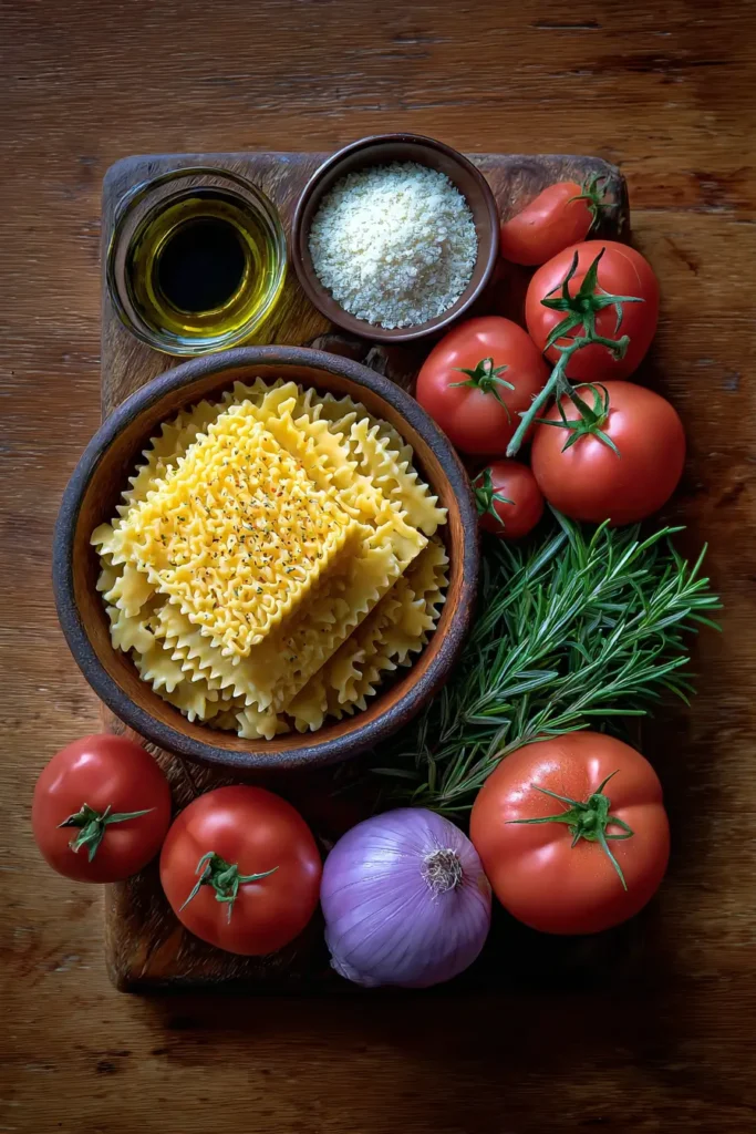 Gluten Free Lasagna Soup ingredients on kitchen table