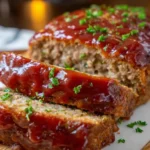 Gluten Free Meatloaf – The Best Juicy and Tender Classic Recipe gluten free meatloaf freshly baked with tangy glaze