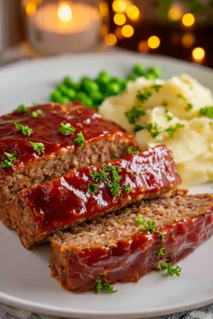 gluten free meatloaf served with mashed potatoes