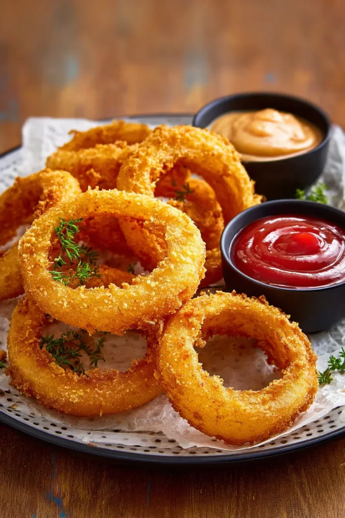 frying gluten free onion rings golden crispy