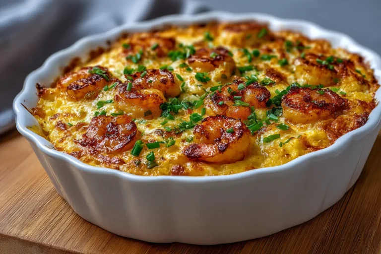 Southern Crab & Shrimp Casserole fresh from oven