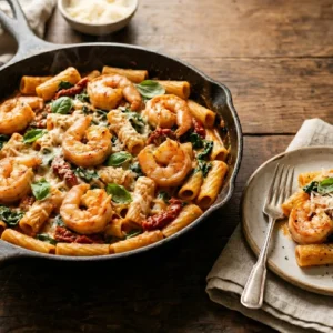 Recipe card image for Marry Me Shrimp Pasta Skillet with creamy shrimp pasta