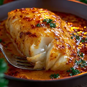 Sweet chili lime cod recipe card image with glazed cod fillets, lime, parsley, and garlic butter sauce.